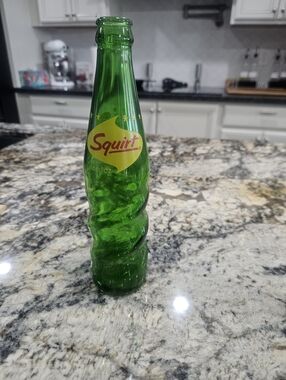 Vintage Squirt Green Twist Glass Soda Bottle